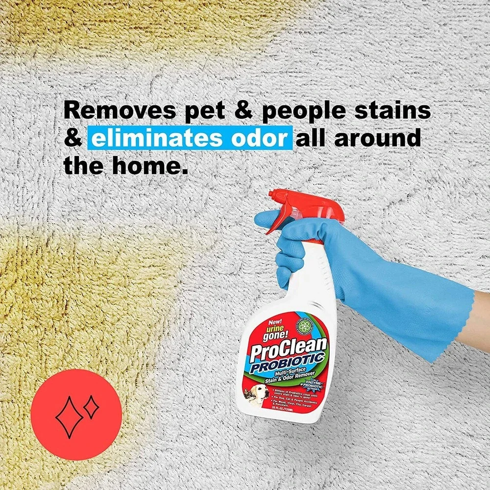 Urine Gone ProClean Probiotic Dog Cat Stain and Odor Remover 20 oz Spray Bottle